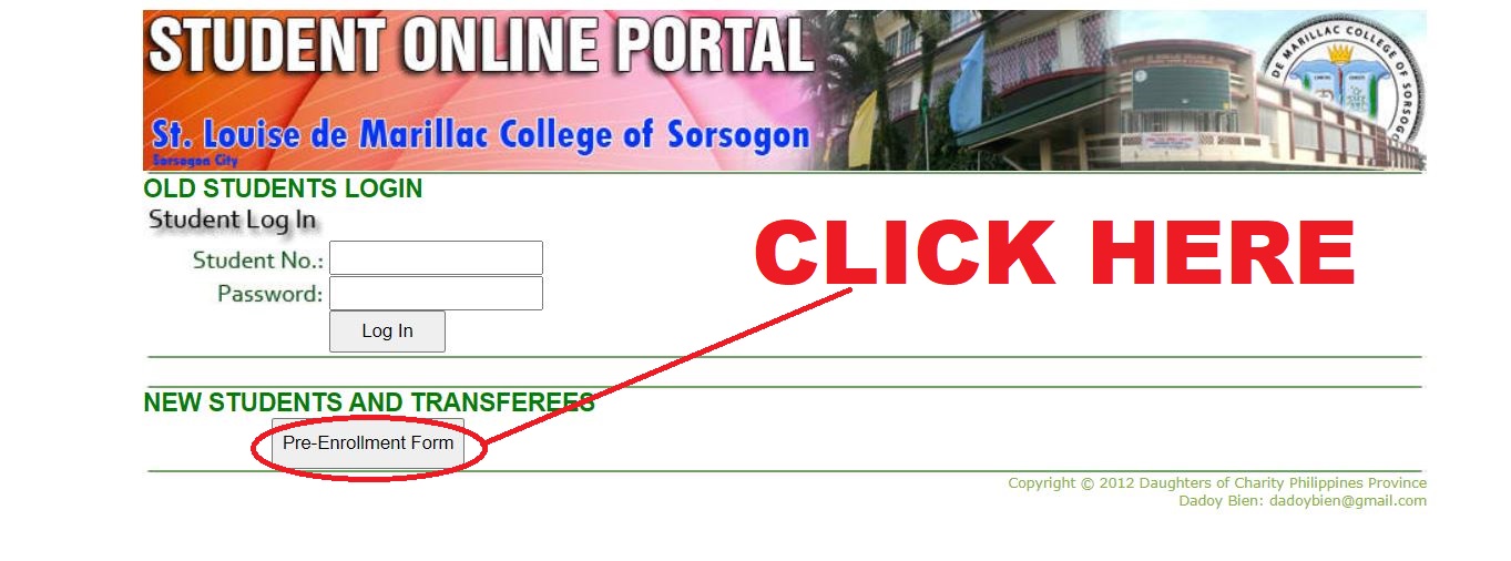 New Students and Transferees Button